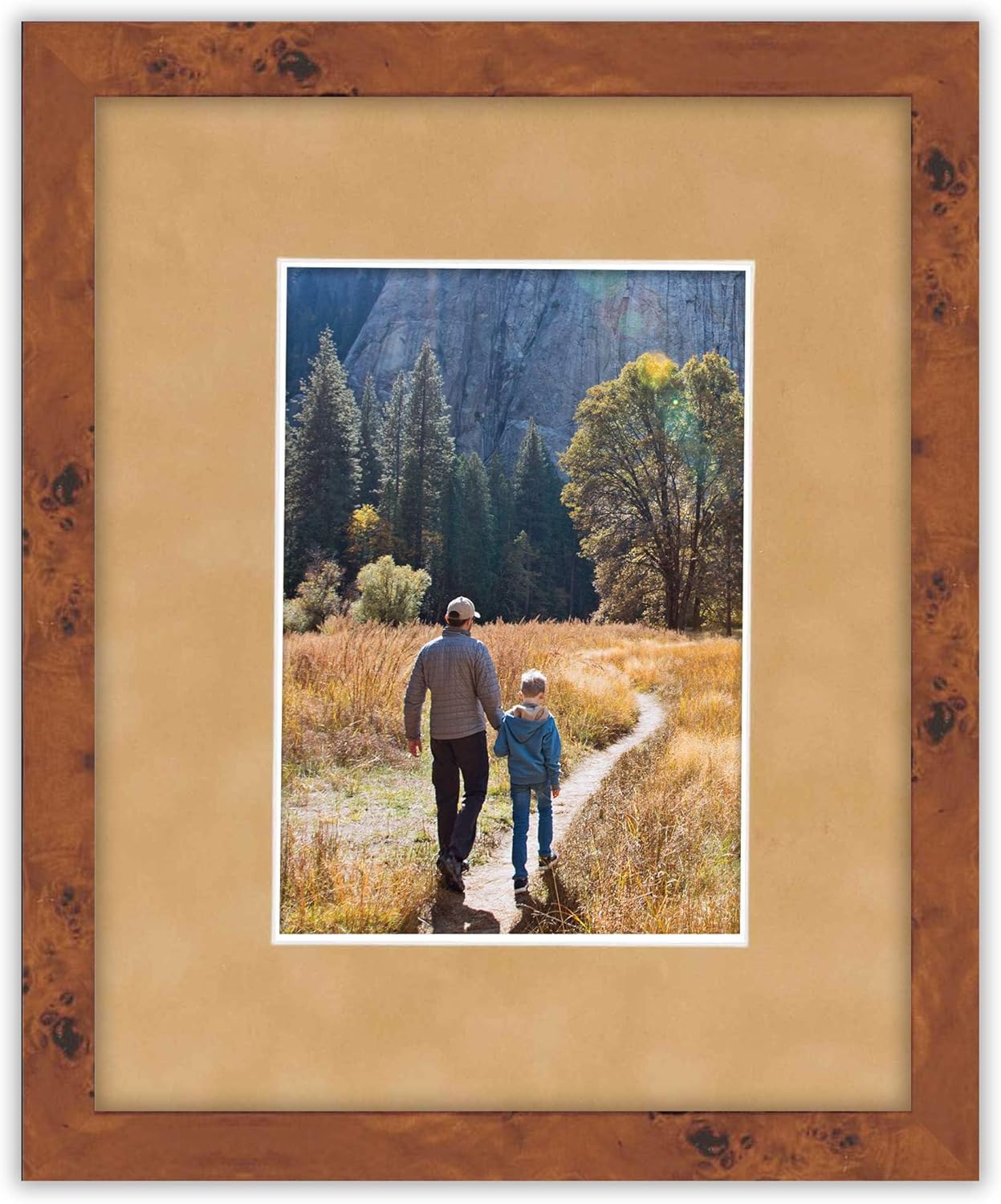 Pack of 25 Acid Free 11x14 Mats Bevel Cut for 8.5x11 Photos - Beige Suede Precut Matboards With Backing Boards and Clear Photo Mat Bags For Pictures, Photos, Framing - 4-ply Thickness