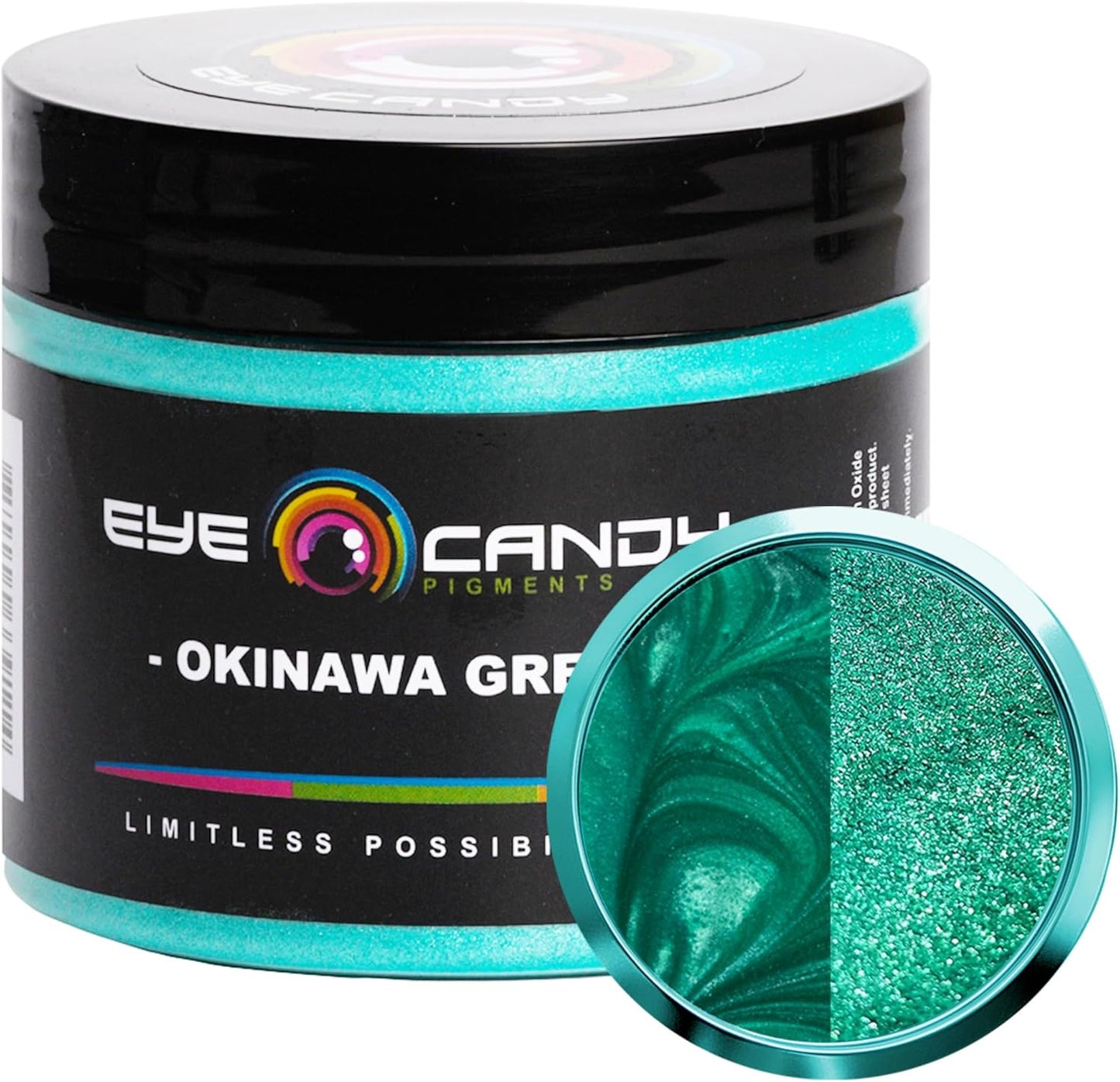 Eye Candy Pigments Premium Green Mica Powder - Okinawa Green (50gr) - for Epoxy, Resin, Soap, Paint, Woodworking, Acrylic Pouring, Bath Bombs, Fishing Lures - DIY Arts and Crafts Additive