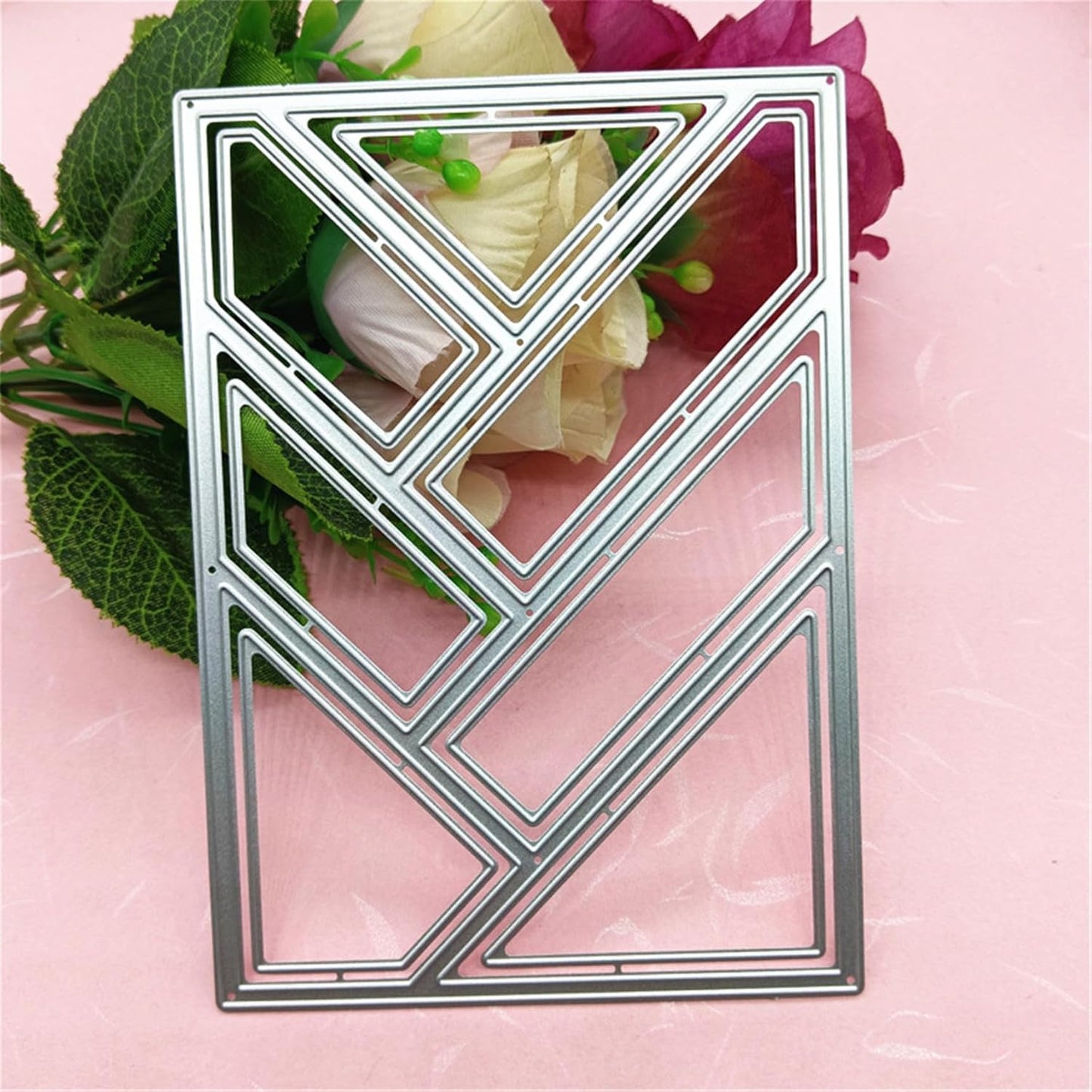Mvchifay Cutting Dies for Card Making Metal Die-Cuts Scrapbooking Tool Hollow Frame DIY Craft Punch Template Embossing for Paper Album Decor (Rectangle Grid-14x10cm)