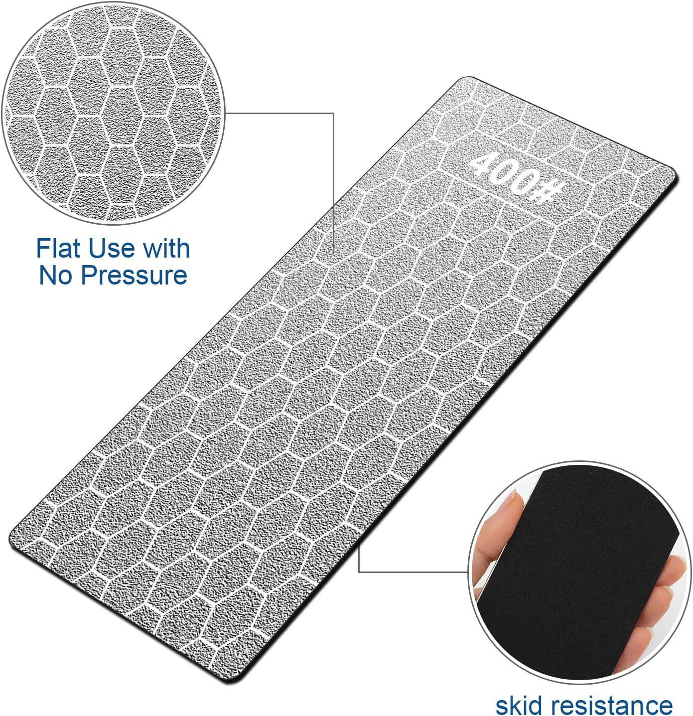 Diamond Sharpening Stone, 5 Pcs Knife Sharpening Stone with Extra Fine/Coarse Plate and Non-slip Base, 400/600/800/1000/1200 Grit