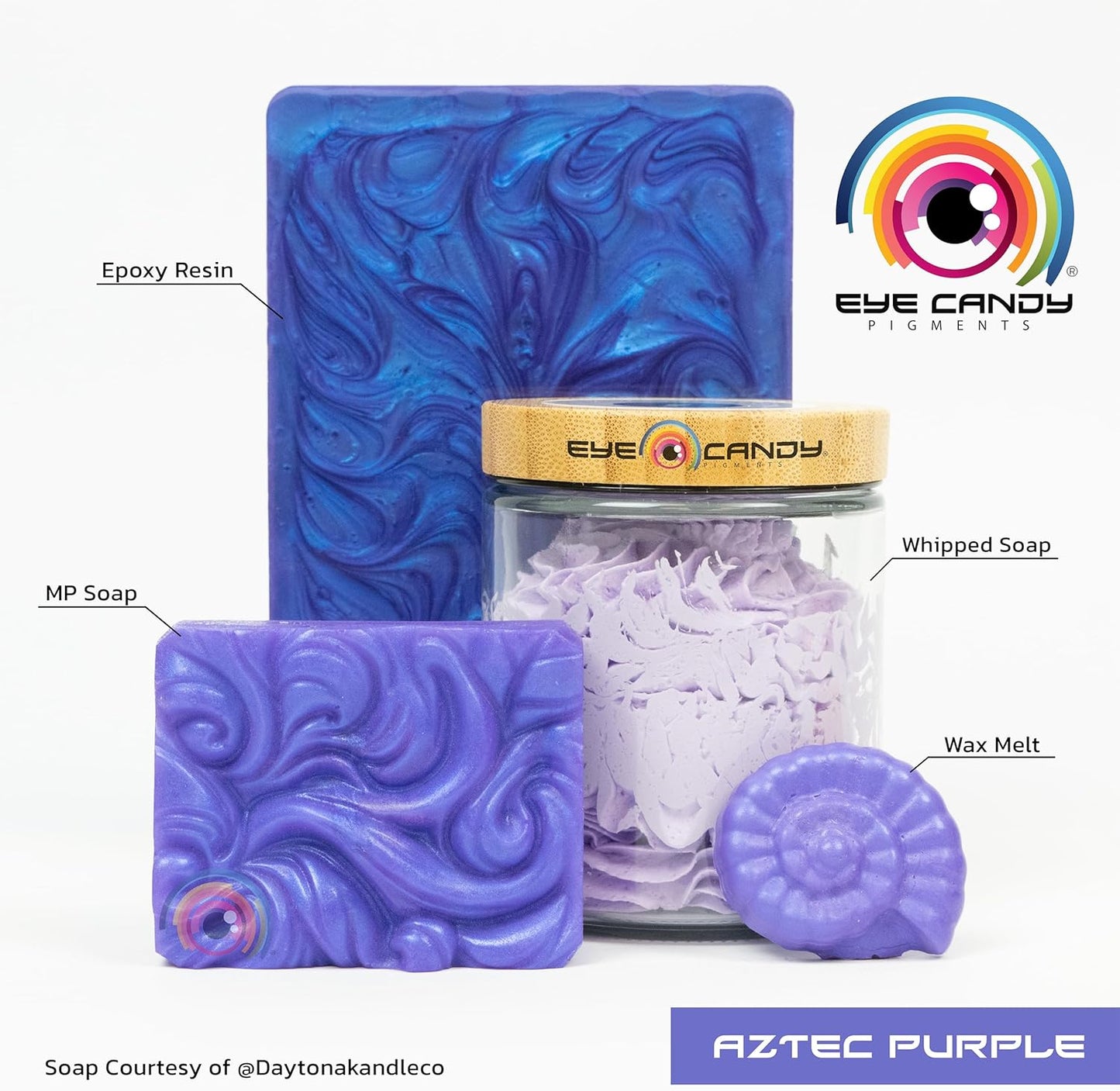 Eye Candy Premium Mica Powder Pigment “Aztec Purple” (50g) Multipurpose DIY Arts and Crafts Additive | Woodworking, Epoxy, Resin, Paint, Soap, Bath Bombs, Nail Polish (Aztec Purple, 50G)