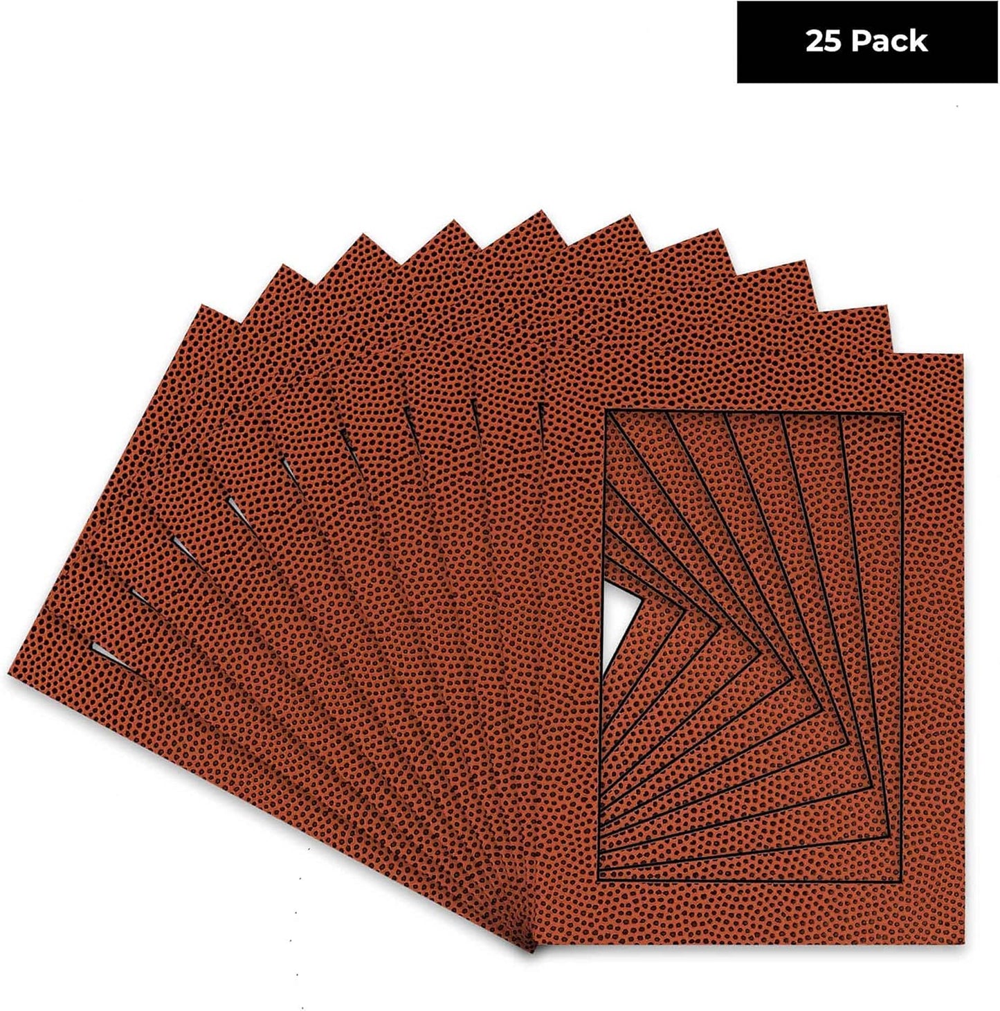 Pack of 25 Acid Free 11x14 Mats Bevel Cut for 8.5x11 Photos - Football Texture Precut Matboards With Backing Boards and Clear Photo Mat Bags For Pictures, Photos, Framing - 4-ply Thickness