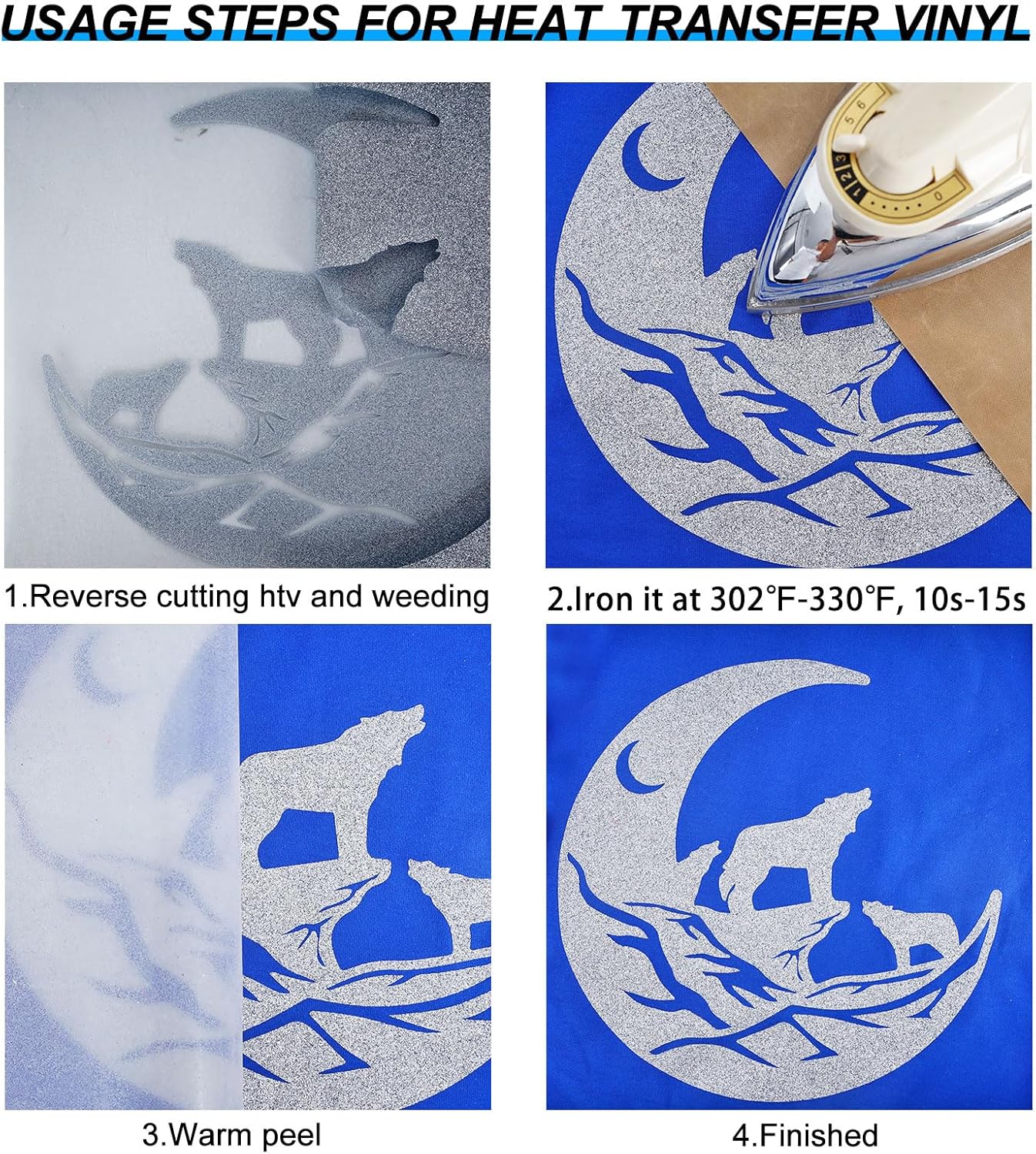 FUNKAKA Glitter Silver HTV Heat Transfer Vinyl Rolls, 12" x 25ft PU Iron on Vinyl for T-Shirt Silver Glitter HTV Vinyl for All Cutter Machines Easy to Cut & Weed for Heat Vinyl Design