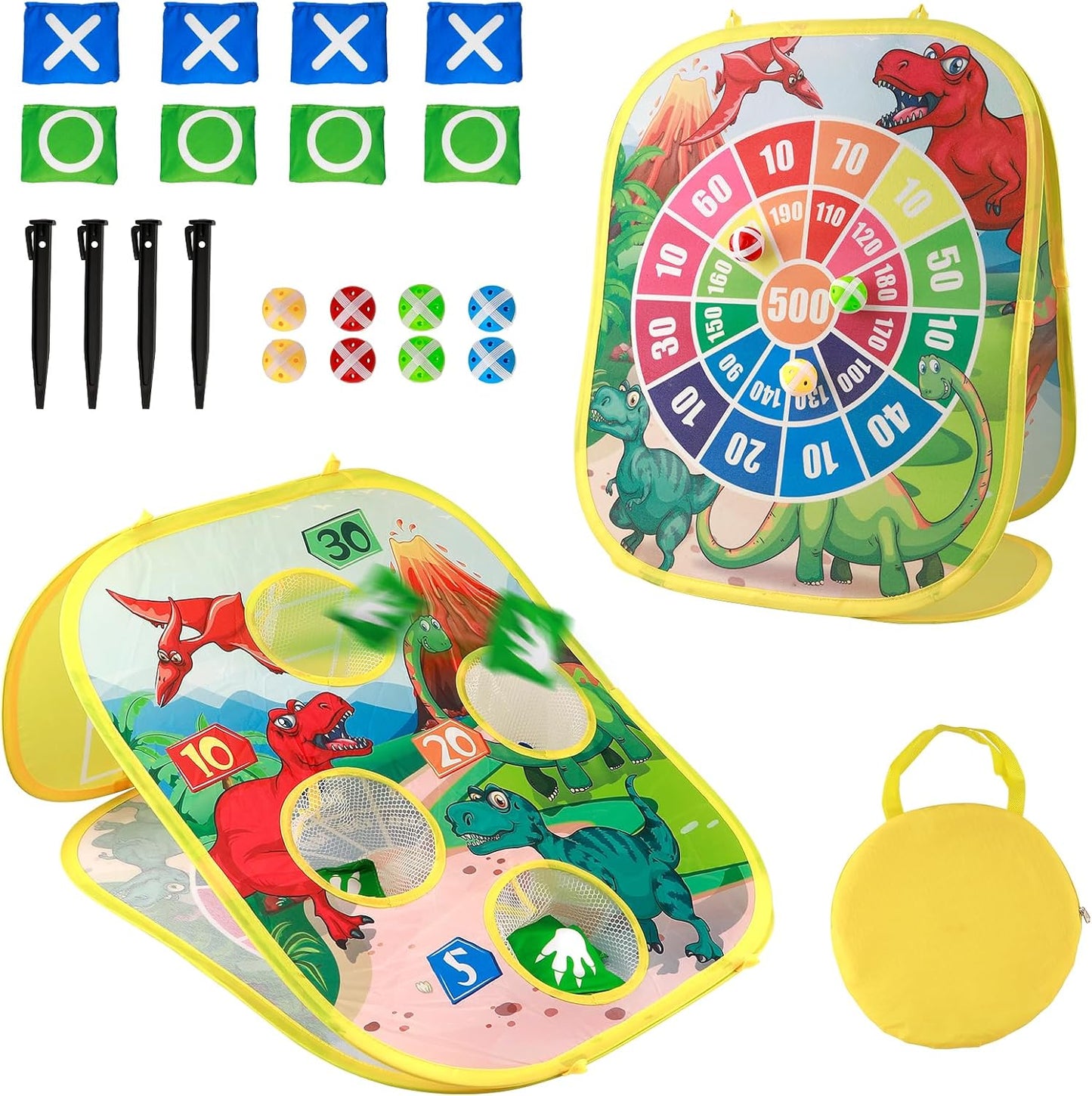 Bean Bag Toss Game Toy Indoor and Outdoor Toys for Kids Toddlers Dinosaur Toys Family Party Carnival Games for Boys and Girls 3 4 5 6 7 8 9 Year Old Birthday Gifts Outside Backyard Beach Lawn Games