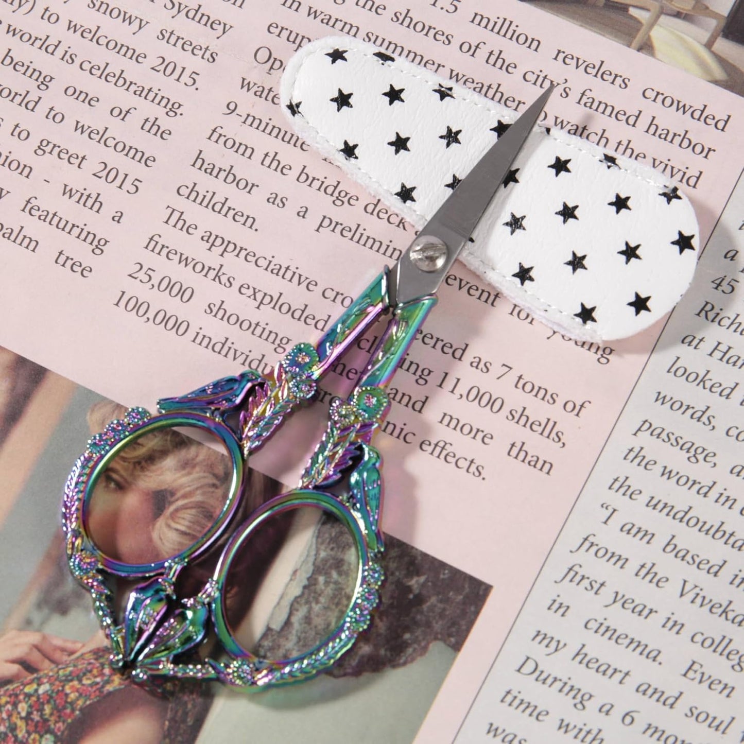 Small Embroidery Scissors with Cover -Cute and Comfortable handles with Sturdy and Sharp Tips for Precise Cutting, Perfect Size for Keeping in Your Sewing and Craft Supplies Kit