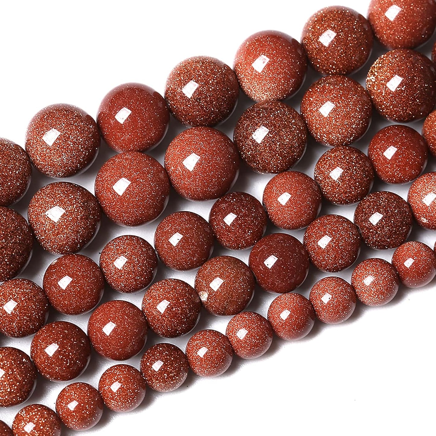 38pcs 10mm Natural Gold Sandstone Beads Gemstone Round Loose Beads for Jewelry Making DIY Bracelet Necklace 15“