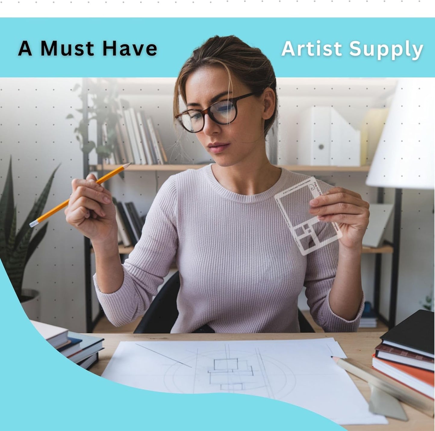 6" Square Stencil Template for Drawing and Drafting: A Fibonacci-Inspired Square Drawing Tool for Artists Allows The Simple Application of The Golden or Divine Ratio for Artistic Design