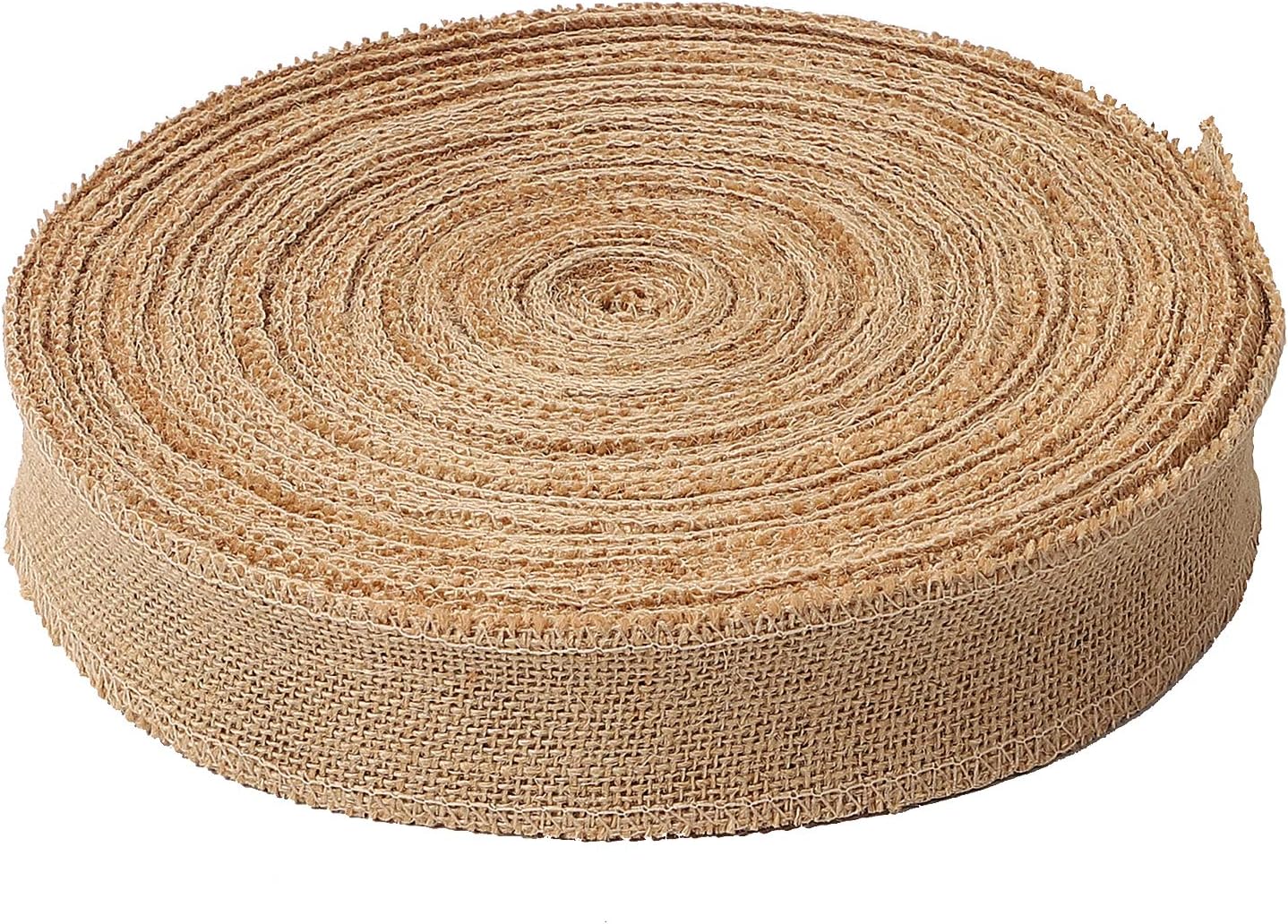 KINJOEK 2 Inch Wide 54 Yards Burlap Ribbon, Natural Jute Fabric Ribbon Crafts Ribbon for Christmas Wedding Gifts Burlap Fabric DIY for Decoration