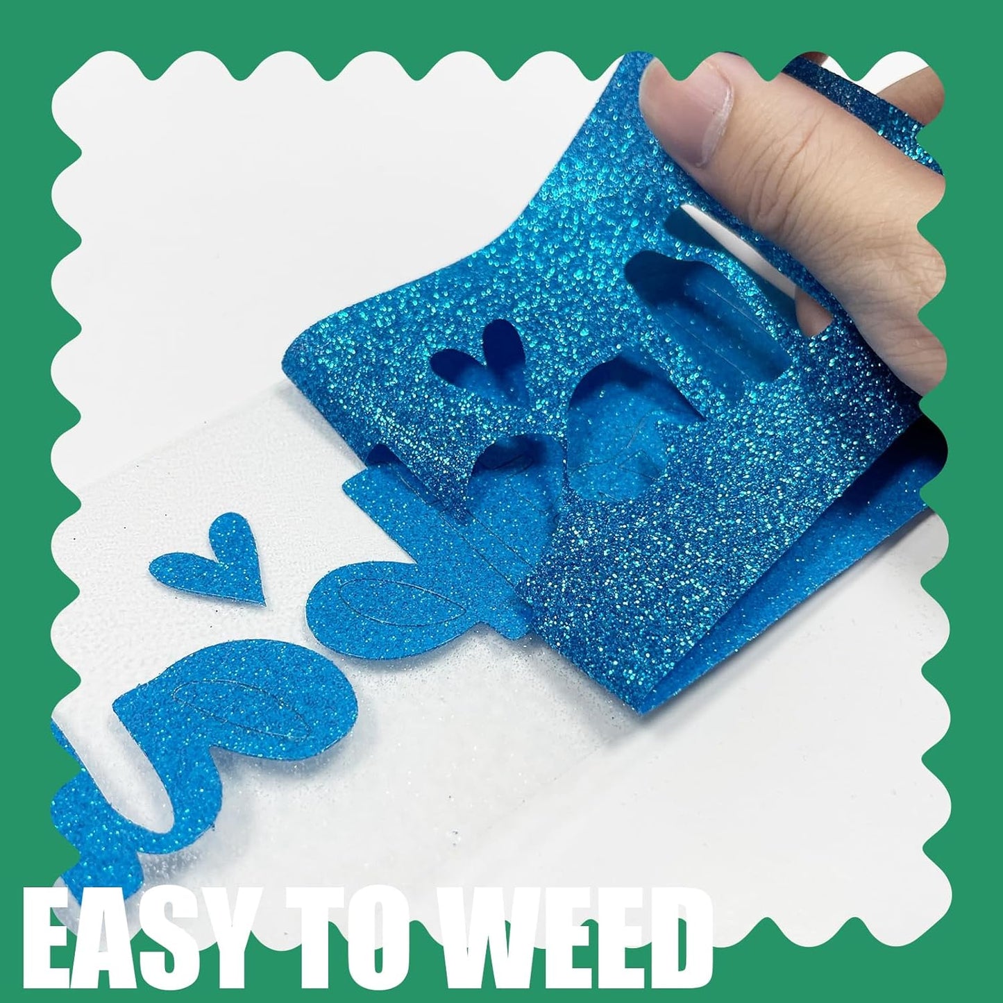 Blue Glitter HTV Heat Transfer Vinyl, 12" x 5ft lron on Vinyl, for T-Shirt Ironing, Vinyl HTV Easy to Cut and Weed, The Best Choice for DIY Creativity. (Blue, 12" x5ft)