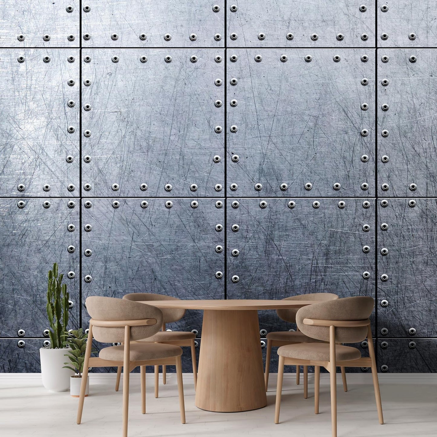 wall26 Wall Sticker/Wall Mural Metal Background, Not Peel and Stick, Non-Woven Wallpaper Decorative for Bedroom, Living Room,Office - 132x120 inches