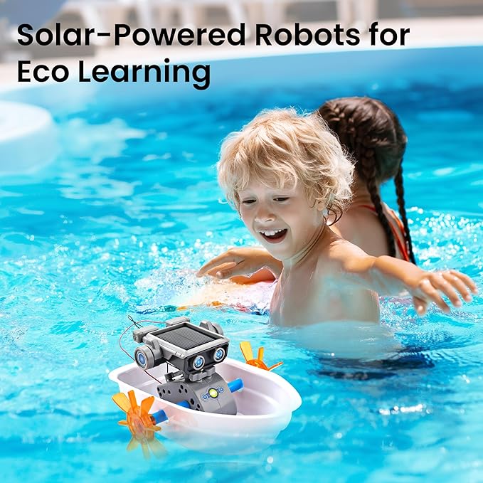 AOHU Solar Robot Building Kit Christmas STEM Gift for Boys Aged 8-13, DIY 15-in-1 Educational Science Building Toy, Solar or Battery Powered Robotic Set for Children Birthday with 212 Pieces