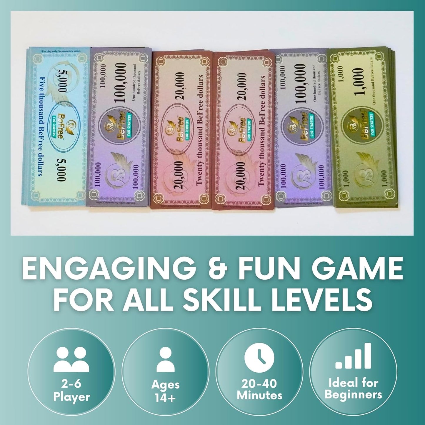 BeFree for Starters – Financial Literacy Card Game | Learn to Earn Money, Invest & Manage Cash Flow | Educational Family Strategy Game for Teens & Adults