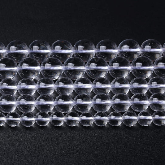 AAAAA Natural Clear White Crystal Quartz Beads Round Loose Spacer Beads for Jewelry Making DIY Bracelets Crystal Energy Healing Power Stone 45pcs 8mm 15 Inch
