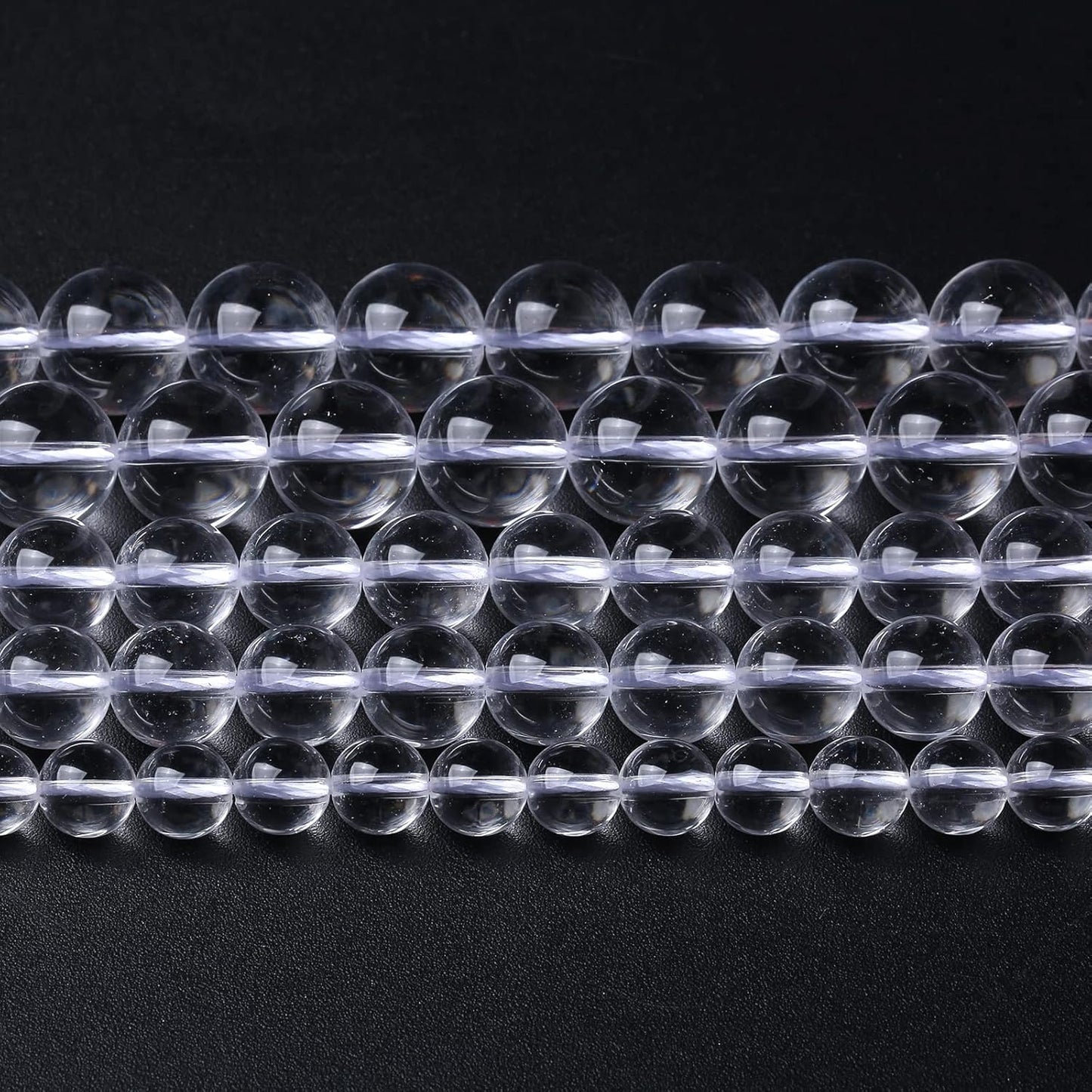 AAAAA Natural Clear White Crystal Quartz Beads Round Loose Spacer Beads for Jewelry Making DIY Bracelets Crystal Energy Healing Power Stone 36pcs 10mm 15 Inch