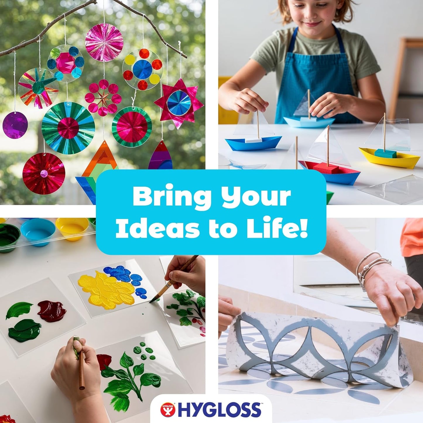 Hygloss 12" x 12" Acetate Paper - 7 Mil Clear Acetate Sheets for Crafts Projects, Cricut Stencil Sheets, Classroom Stencil Sheets, Reusable Transparent Clear Plastic Sheet (Not for Printers) 200 Pack