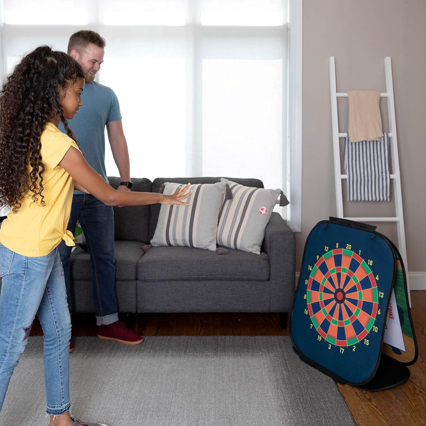 GUD Dart Board, Football & Baseball Games, Kids Birthday Party Dartboard, 12 Safe Darts, Boys & Girls Sports Party Supplies. Indoor Outdoor Party Age 7 8 9 10 11