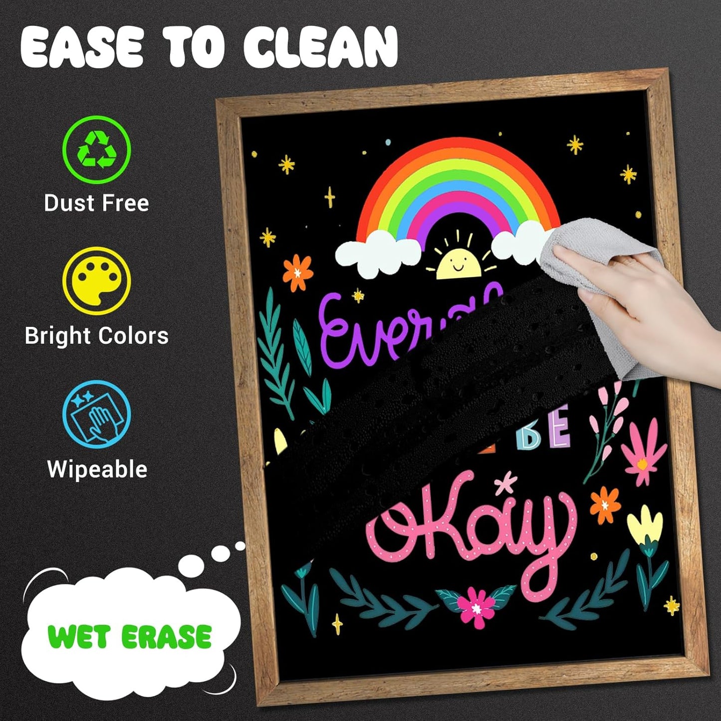 AKARUED Chalk Markers for Blackboard: 16 Colors 8 Pack Dual Tip Liquid Chalk Markers for Chalkboard, Calendar Menu Board Erasable Chalk Pens for Glass, Mirrors, Wedding Sign, Car Windows Decorations