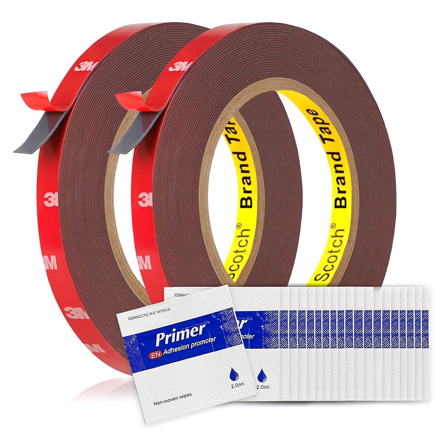 Tapsi Heavy Duty Double Sided Foam Mounting Tape – 0.4" x 36 FT Automotive-Grade Tape with Adhesion Promoters for Plastic Surfaces (0.4" x 72 ft, 72, feet)