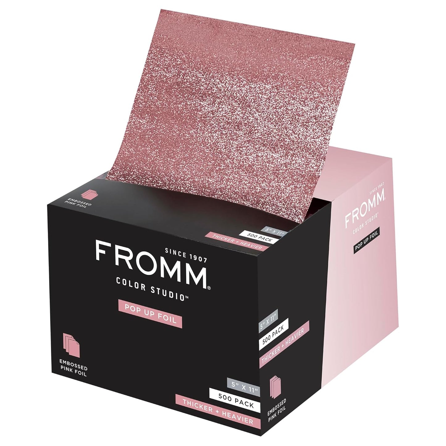 Fromm Pop Up Hair Foils, Light Pink Foils, Cosmetology Supplies, Hairstylist Essentials, Lightweight, Ideal for Highlighting and Coloring, Precut, 5" x 11", 500 Foil Sheets