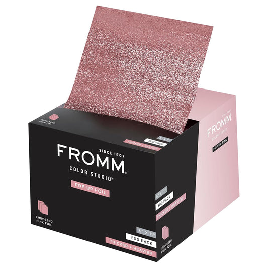 Fromm Pop Up Hair Foils, Light Pink Foils, Cosmetology Supplies, Hairstylist Essentials, Lightweight, Ideal for Highlighting and Coloring, Precut, 5" x 11", 500 Foil Sheets