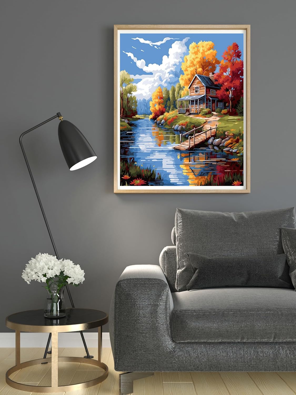 14CT Counted Cross Stitch Kits for Adults Mountain Flowers Stamped Cross Stitch Kits for Adults Clearance (Mountain 7)