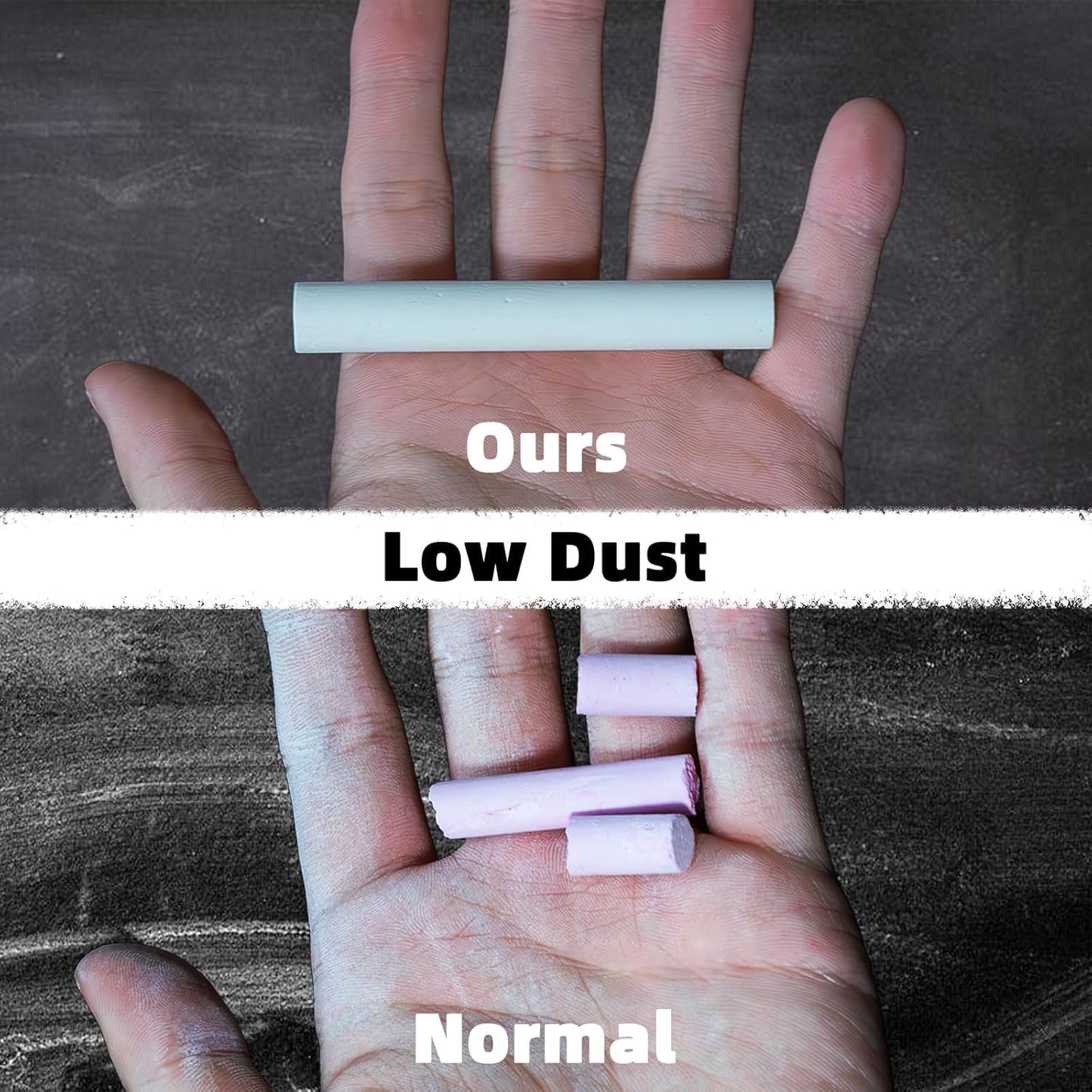 Colored Chalk 100PCS, Low Dust Chalks Stick Bulk for Chalkboard Blackboard Non-Toxic