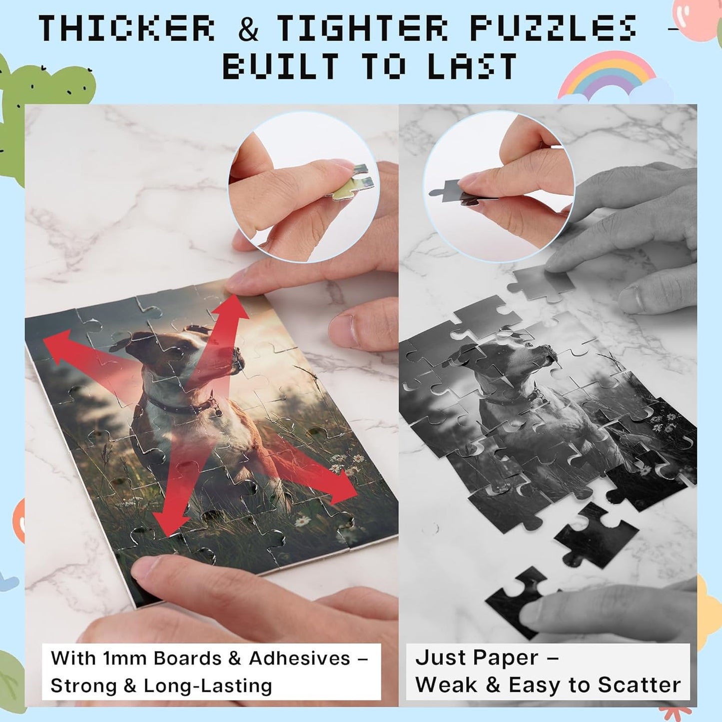 Puzzle Maker Machine Cutter, DIY Puzzle Cutting Machine for Custom Puzzles from Photos, Personalized Photo Puzzle Creator for Journals, Scrapbooking & Gifts, with Boards & Adhesives