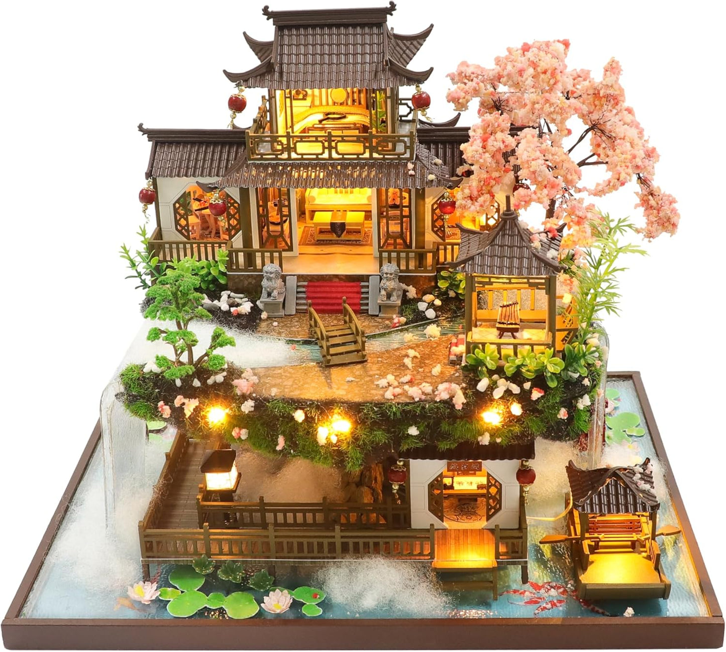 DIY Miniature House Kit, DIY Dollhouse Kit for Adults to Build, Mini House Kit with LED, Mayberry Street Miniatures, Ideal Gifts for Birthday, Valentine Christmas(Wonderland)