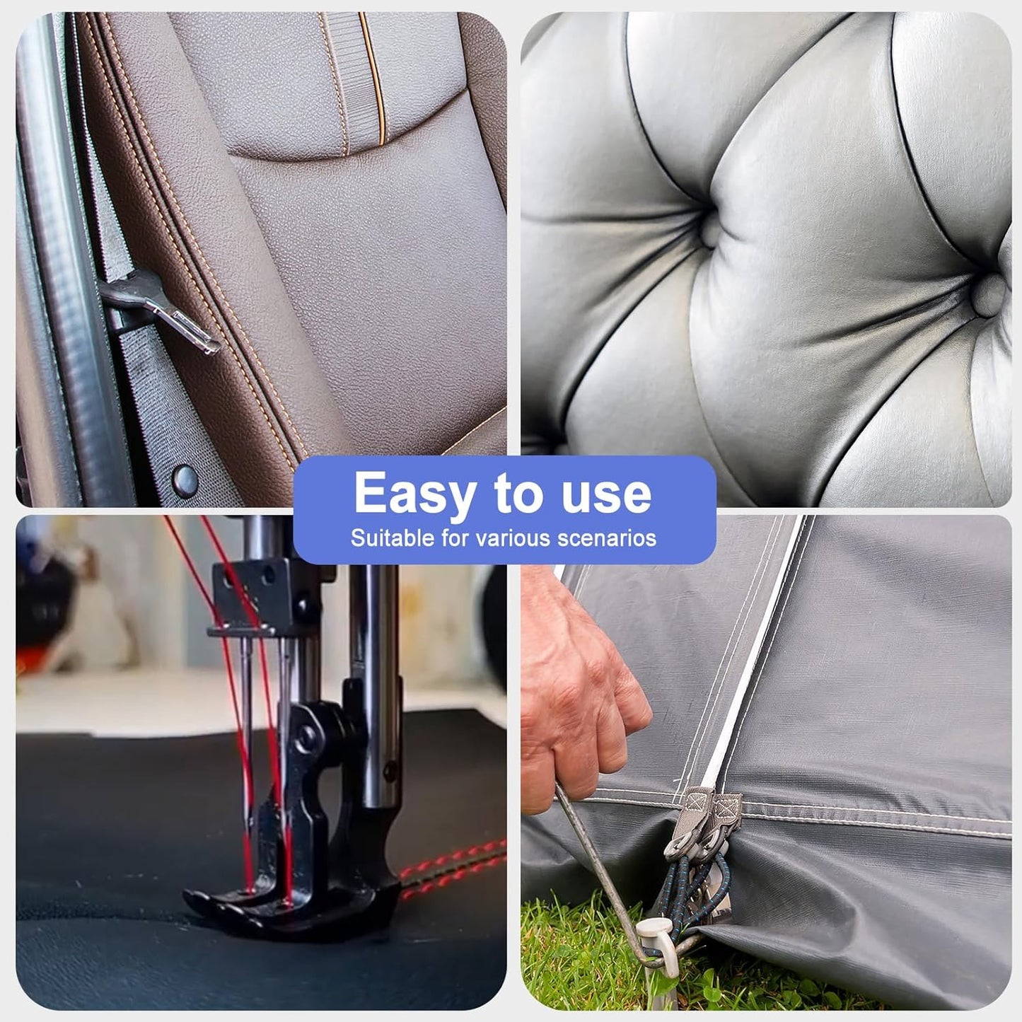 Extra Strong Bonded Nylon Thread #69 Tex70 – 16 OZ, 6000yds, Versatile Stitching Solution for Leather, Upholstery, Canvas Repair and More (Khaki)