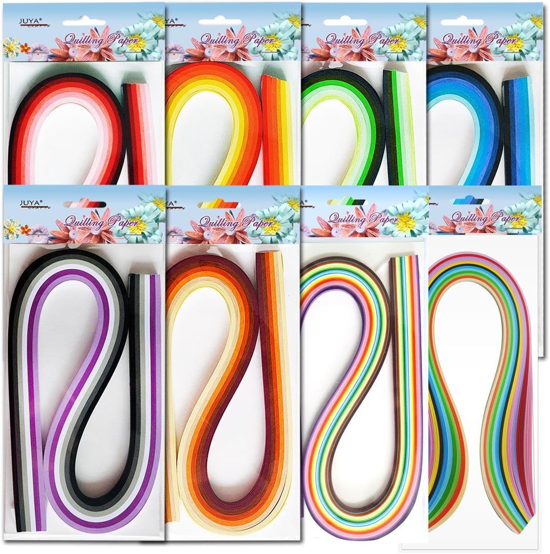 JUYA Paper Quilling Kit with Pink Tools 960 Strips Board Mould Crimper Coach Comb (Paper Width 5mm)