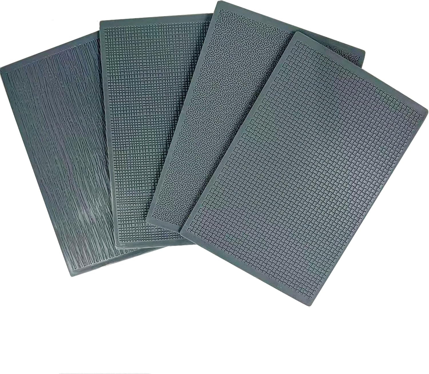 Arbuya Geometric Pattern Polymer Clay Texture Sheets for Earring Jewerly Making,Woodgrain Plaid Texture Mat for Polymer Clay Projects Polymer Clay Earrings Tools，4pcs/Pack