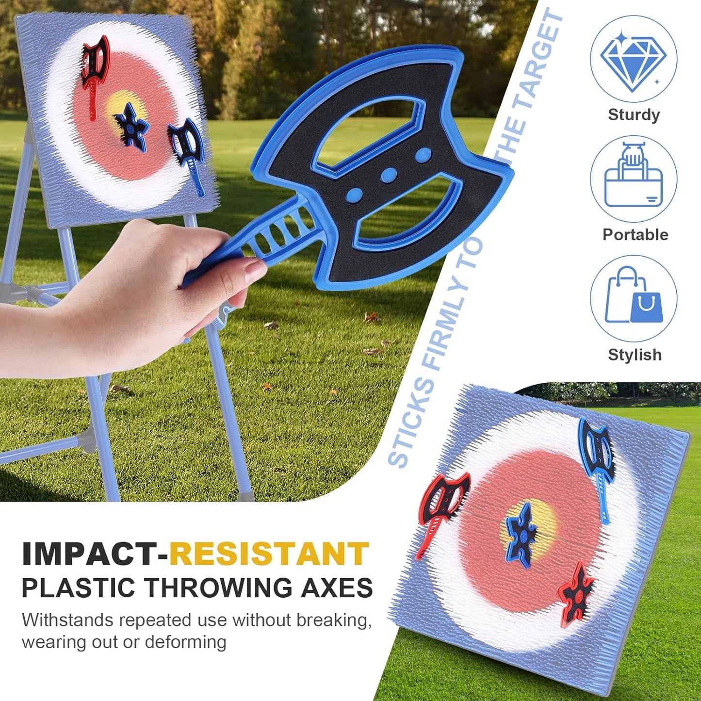 Throwing Axe for Axe Throwing Game for Backyard, Throwing Axe Set with Throwing Star for Outdoor Games, Durable and Fun for All Ages