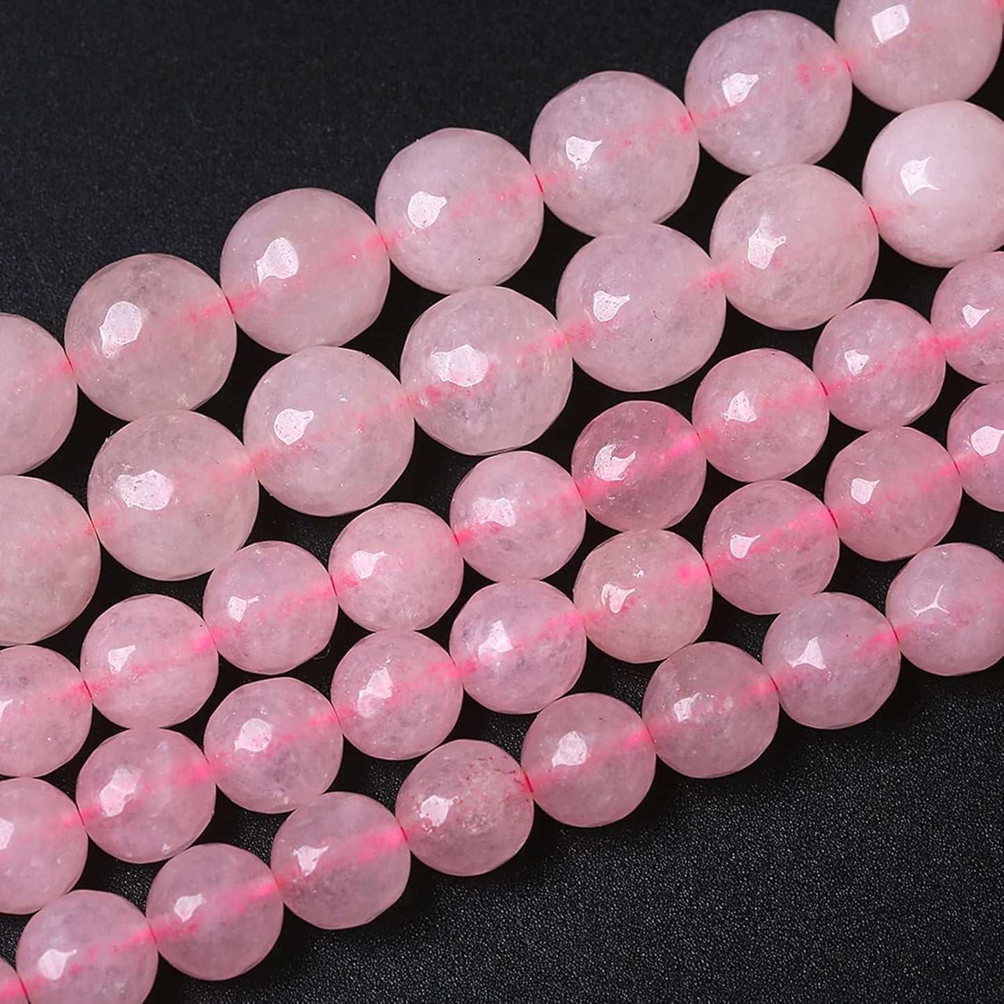 90pcs 4mm Natural Rose Pink Quartz Crystal Faceted Stone Beads for Jewelry Making Energy Healing Power Stone Beads DIY Bracelet Necklace Accessories 15" (4mm, Faceted Rose Quartz)