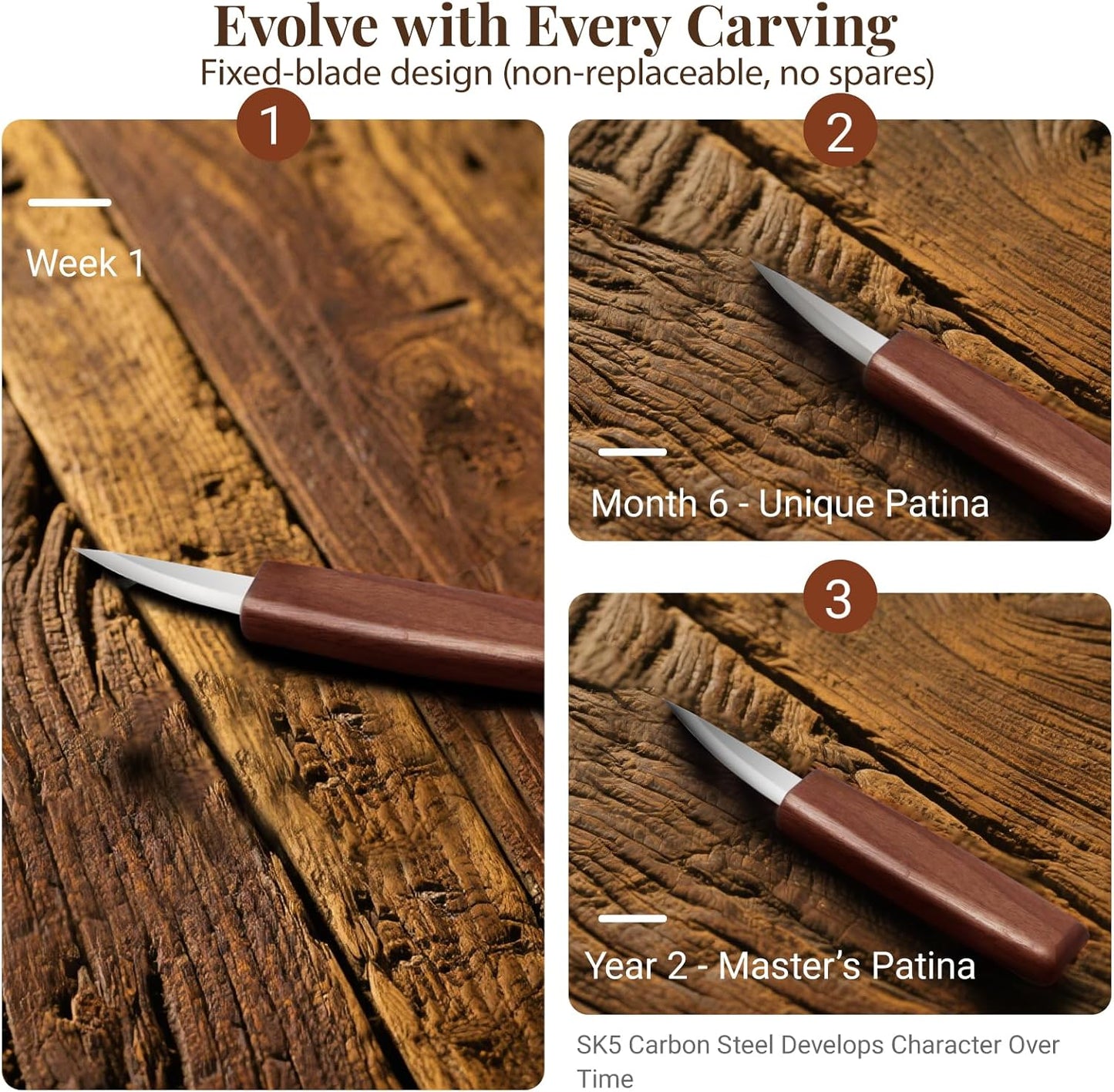 COZYGIFT Wood Carving Kit for Adults & Beginners - 29-Piece Professional Set with Leather Tool Roll, 7 Whittling Knives + 6 Detail Gouges, Splinter-Free Wooden Handles for Woodworking & DIY Gifts