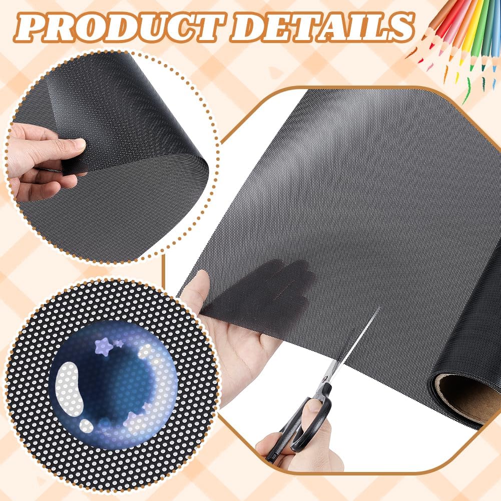 Fursuit Eye Mesh 78.74x15.74inch Black Waterproof PVC Plastic Mesh 0.45mm Thick Printable Fabric Meshs for Furry Cosplay, Props, Fursuits, Craft Making Home Decor Hole: 0.8mm