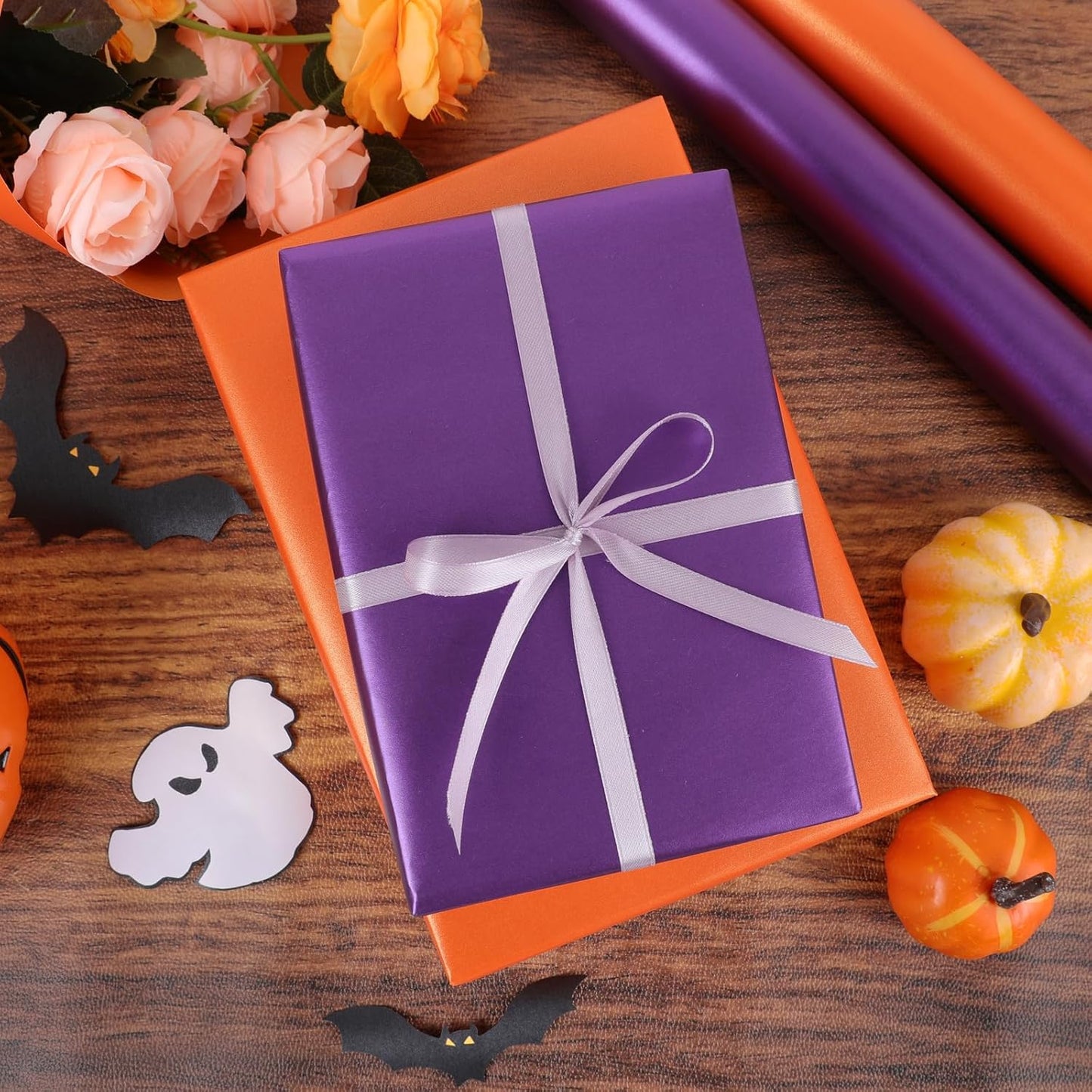 NESCCI Deep Purple Matte Wrapping Paper,Solid Color Pearly-Lustre Paper-3 Roll,17 Inches X 32.8 Feet Per roll.Gift Wrapping Paper,Perfect for Wedding,Valentine's Day,Birthday, Christmas,Baby Shower