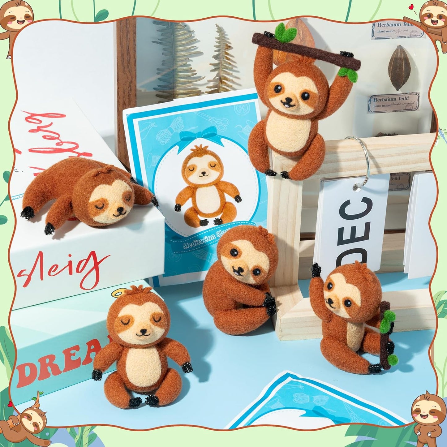 WATINC Needle Felting Starter Kit - Cute Doll Wool Felt Needle Felting Tools Foam Pad, DIY Home Decoration Needle Felting Craft Party Supplies for Beginners