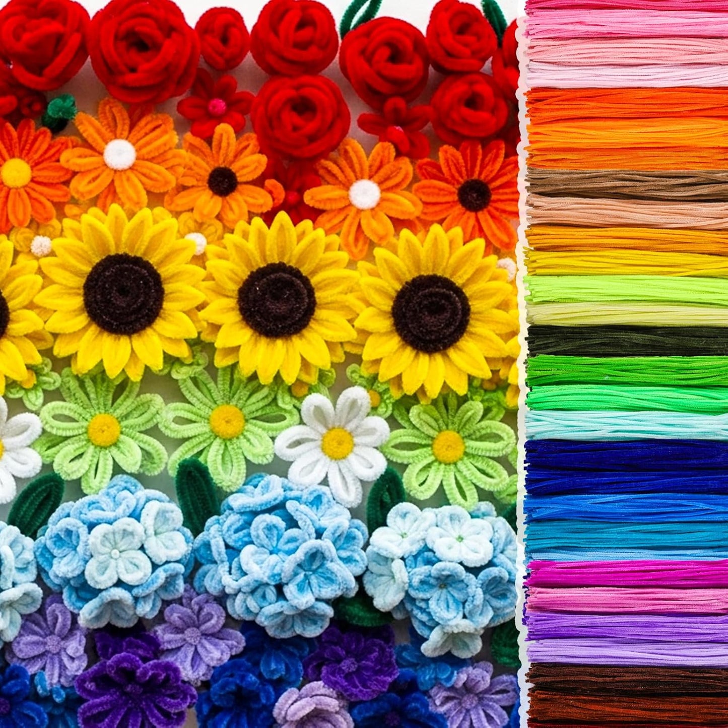 Caydo 4000 Pieces Pipe Cleaners 40 Assorted Colored Chenille Stems for Art and Crafts, Pipe Cleaner Crafts for DIY Art and Craft Projects Creative Gift Party Decorations
