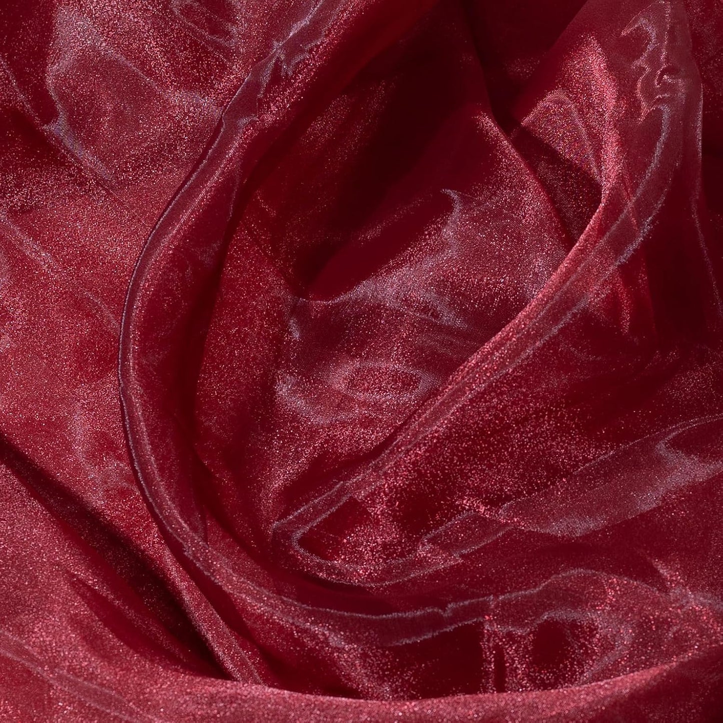 Fynite Sheer Organza Fabric | 10 Yards Long | 44" Wide | Bridal Solid Sheer Organza Bolt for Wedding Dress Fashion Craft Decorations - Burgundy