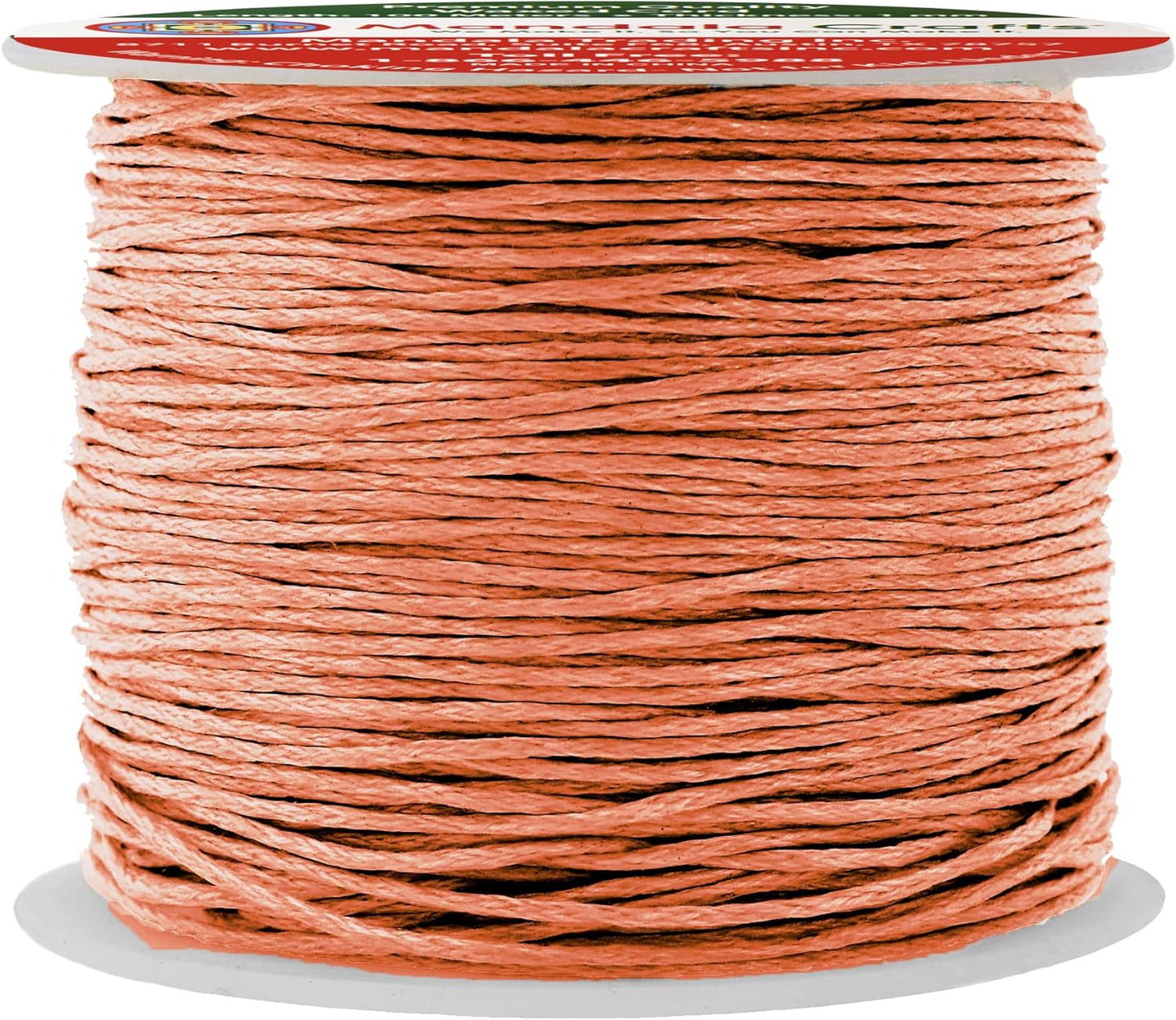 Mandala Crafts 1mm 109 Yards Salmon Cotton Waxed Cord for Jewelry Making Bracelet Cord Waxed String - Beading String Thread Jewelry Cords for Necklaces String