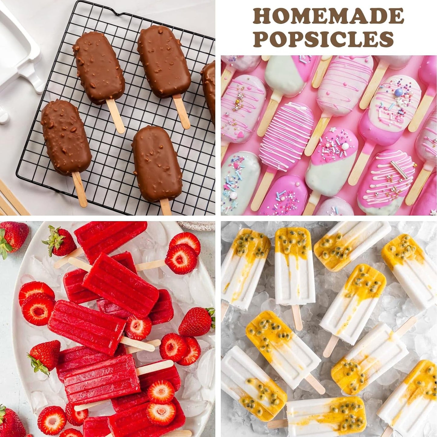 Sakolla 300 Pcs Popsicle Wooden Sticks, 3.65″ Length Natural Wood Mini Ice Cream Sticks for Ice Pop, Cakesicle, Cake Pop, DIY Crafts