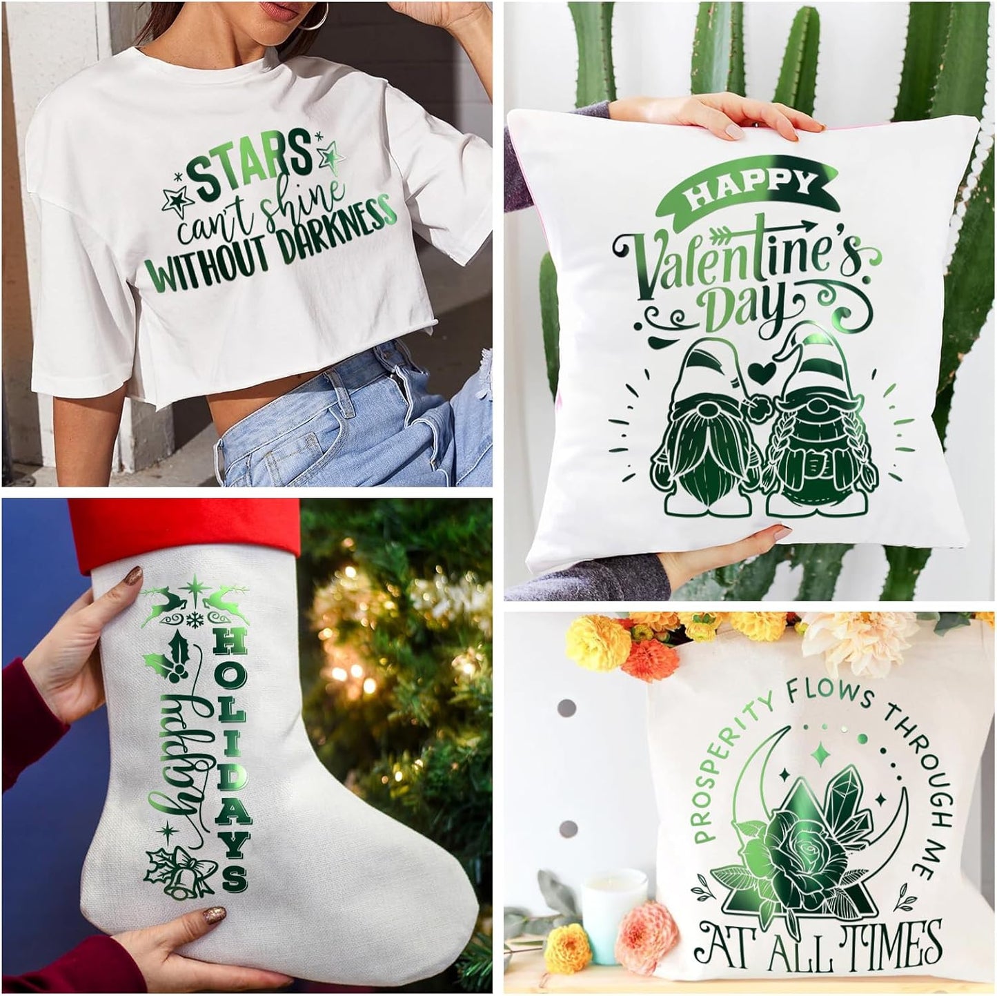 VINYL FROG Metallic Foil HTV Vinyl Roll 12" x5ft Dark Green Chrome Heat Transfer Vinyl Iron on Vinyl Easy to Cut & Weed DIY Heat Press Design for T-Shirts