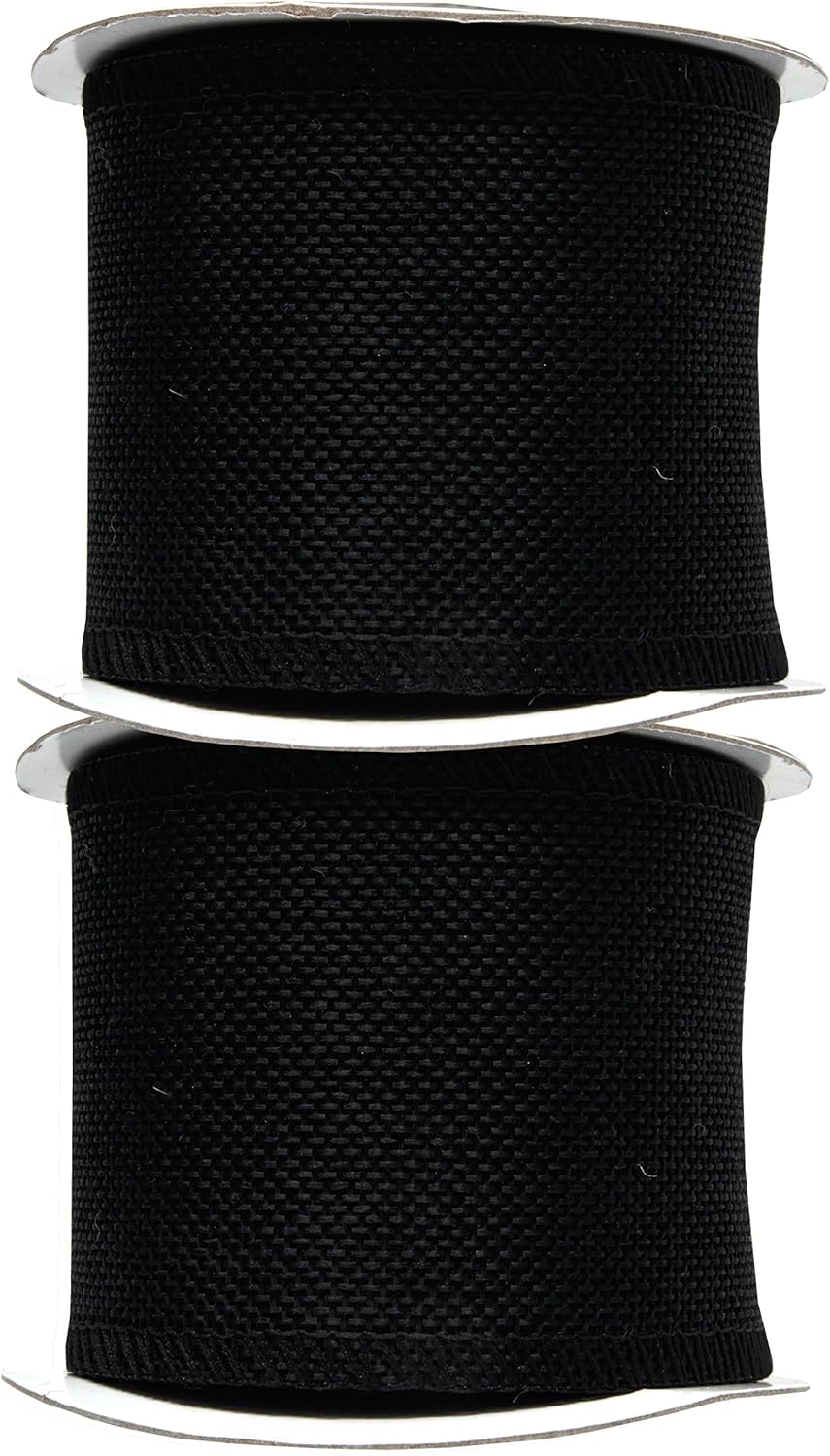 Mandala Crafts Black Burlap Ribbon 3 Inches Wide Jute Ribbons for Crafts - 20 Yds Roll Rustic Burlap Wrap Trim Ribbons for Wreaths Bows Wedding Party Decoration