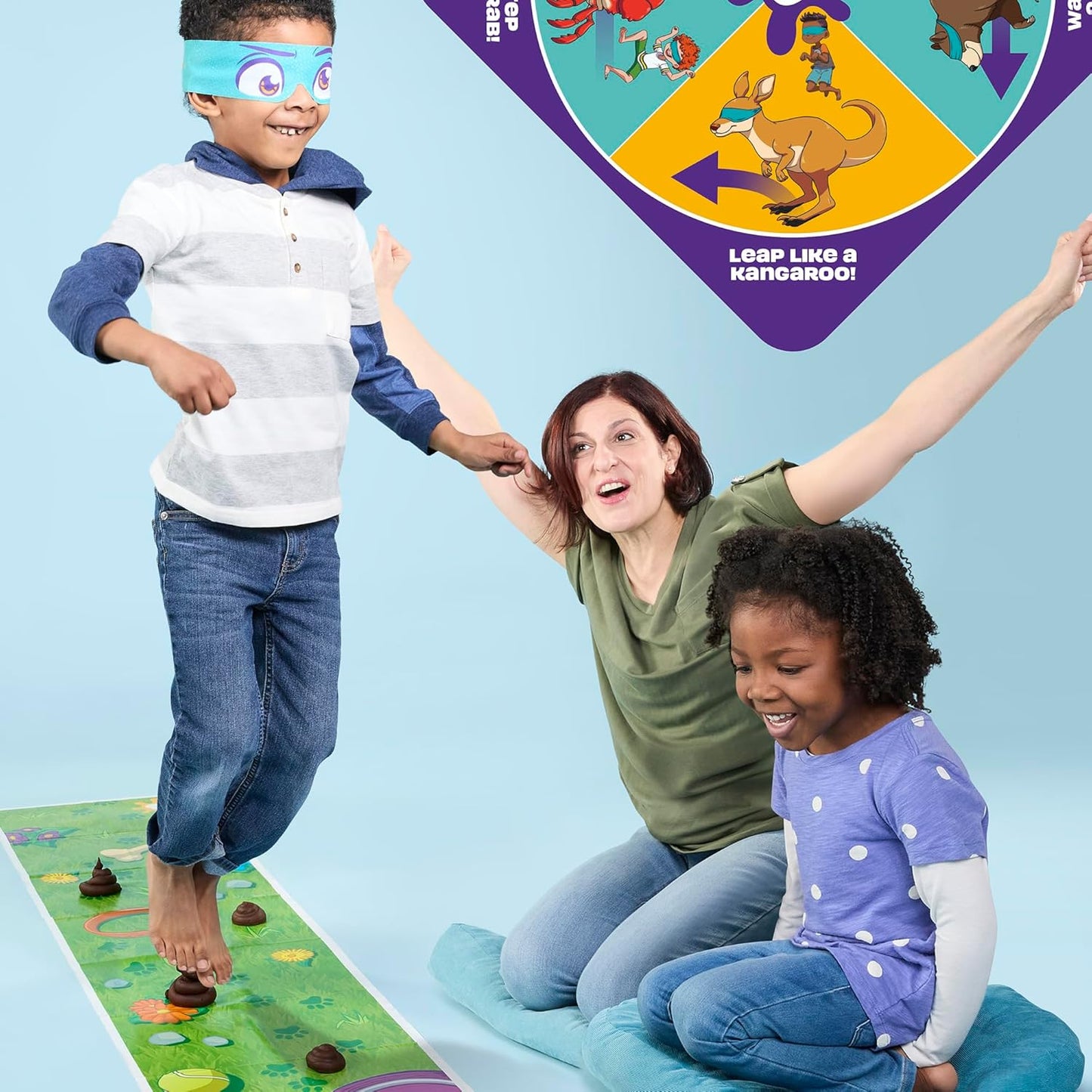 Don't Step in It! Preschool Game I Blindfolded, Poop Party Game | Spinner with 8 Fun Animal Moves | Ages 4+| 1+ Players I Funny Kids Board Games