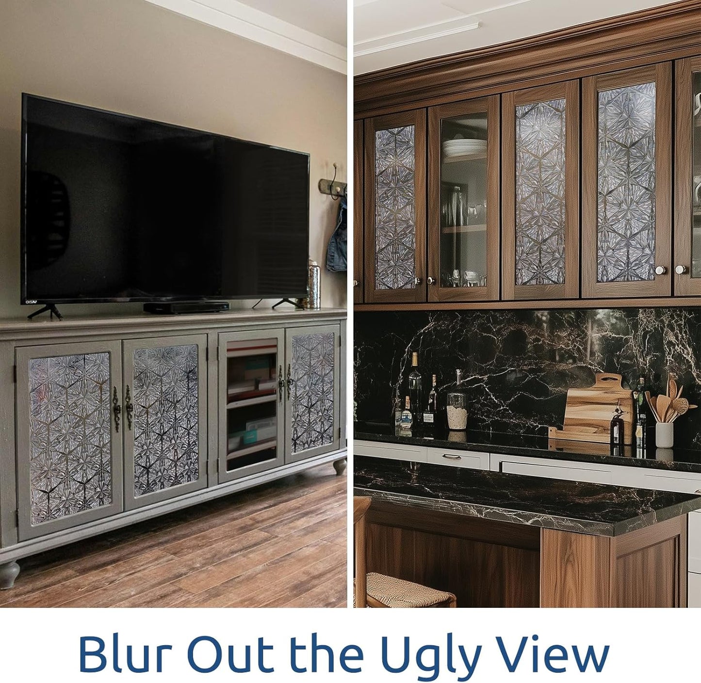 rabbitgoo Window Privacy Film Stained Glass Window Film, Decorative Stickers Removable UV Sun Blocking Clings Door Coverings, Diamond Pattern, 35.4 x 78.7 inches