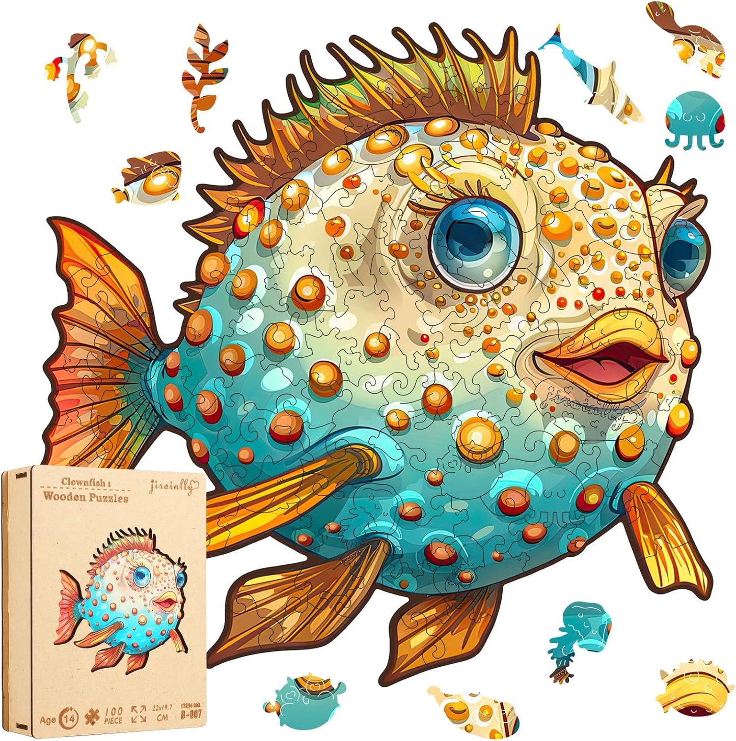 Wooden Puzzles for Kids, 100 Pieces Ocean Wooden Jigsaw Puzzles Kids Ages 8-10-14, Wooden Puzzle for Toddler Children Learning Educational Puzzles Toy Gifts for Friends Family