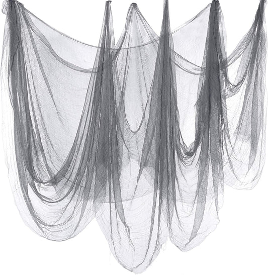 Boao Halloween Cheese cloth 27.56 x 590.55 Inch Gray Cheesecloth Roll for Crafts Large Cotton Muslin Gauze Fabric for Halloween Outdoor & Indoor Spooky Decoration