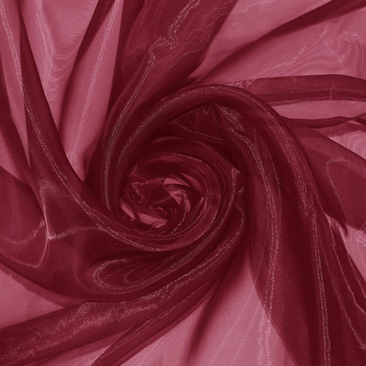 P Pothuiny Sheer Organza Fabric by The Yard, 1 Yard x 60 Inch Wide Bridal Burgundy Organza Tulle Fabric Roll Shiny Gauze Fashion Dress Sewing Craft for Wedding Party Decorations Backdrop