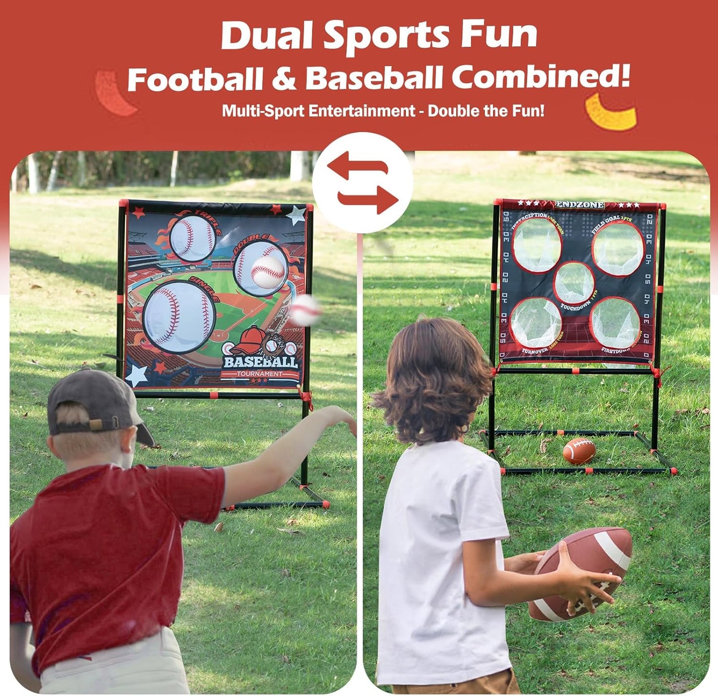 Football Toss Game for Kids Ages 3-8 - Outdoor Toy for Backyard, Beach & Camping for Toddlers & Family Party Fun