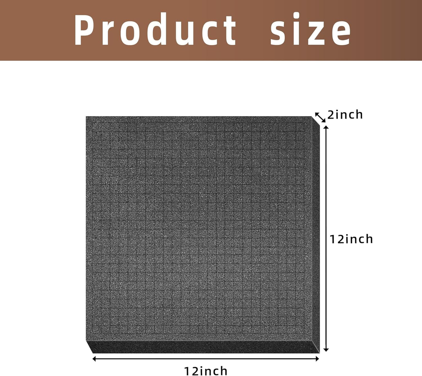 DECOHS 4 Pcs Pick and Pluck Foam Insert - 12 x 12 x 2 Inch Pre Cube Sheet Foam with Bottom Use for Board Game Box Cases Storage Drawer